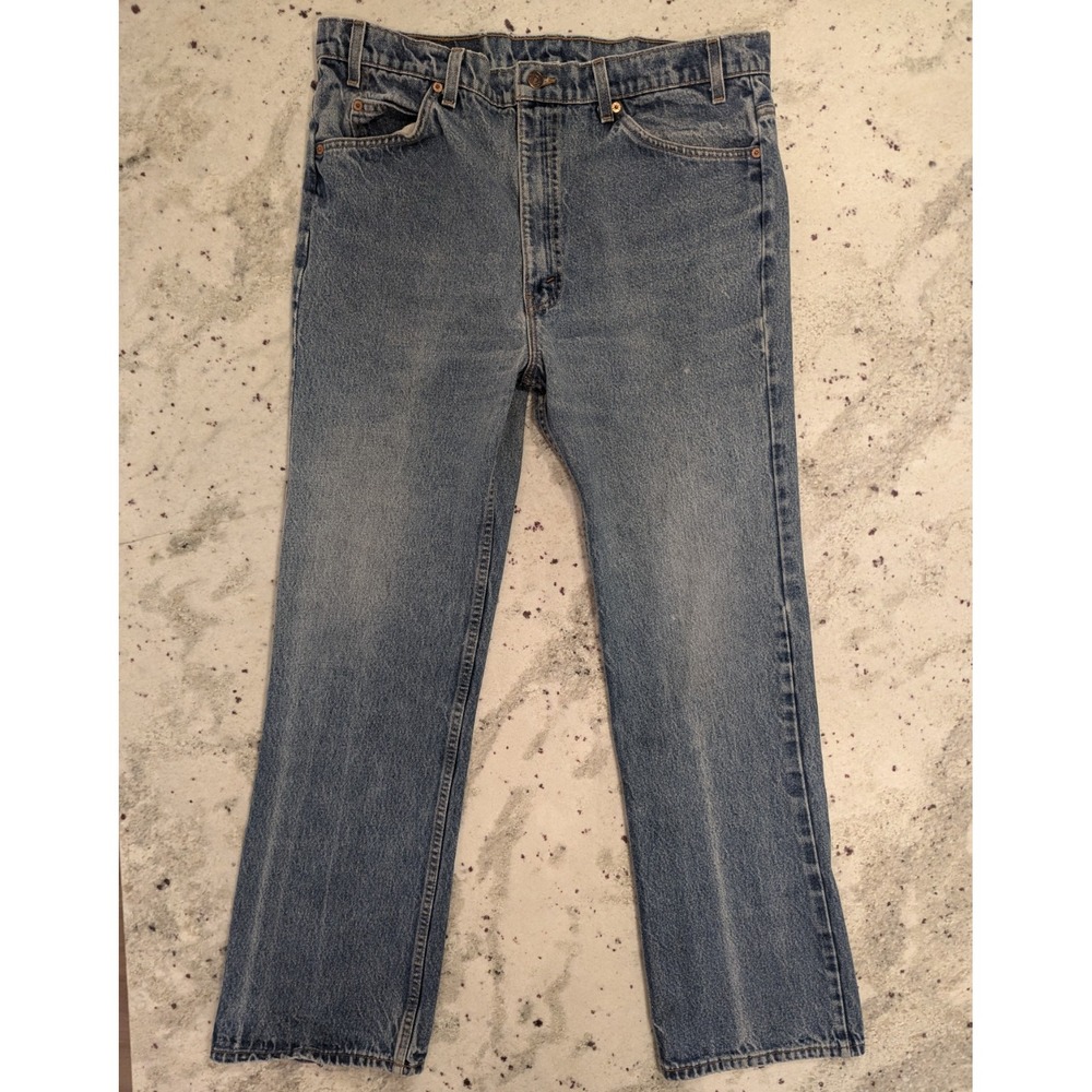 VTG USA Made Levi 517 Mens Jeans 40x34 (fits 38x30) Boot Cut Orange Tab Chore